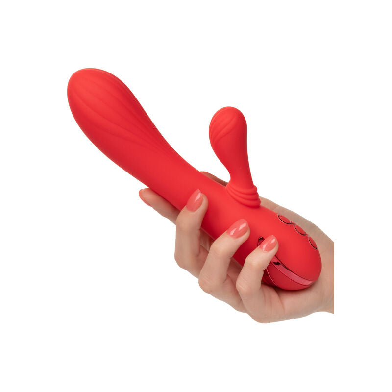 CalExotics Palisades Passion – Beheizter Rabbit Vibrator, Rot, 3 Geschwindigkeiten, 10 Vibrationsmodi – Rabbit Vibrator Bild 12