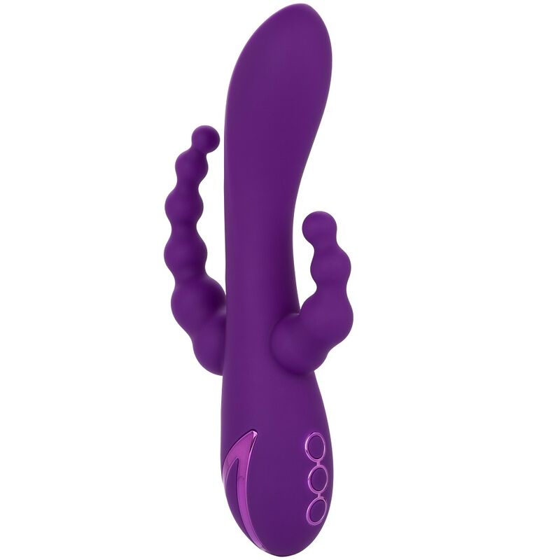 CALEXOTICS Long Beach Bootylicious Vibrator Lila – Dreifach-Massagegerät mit 10 Vibrationsmodi – Vibrator Bild 2