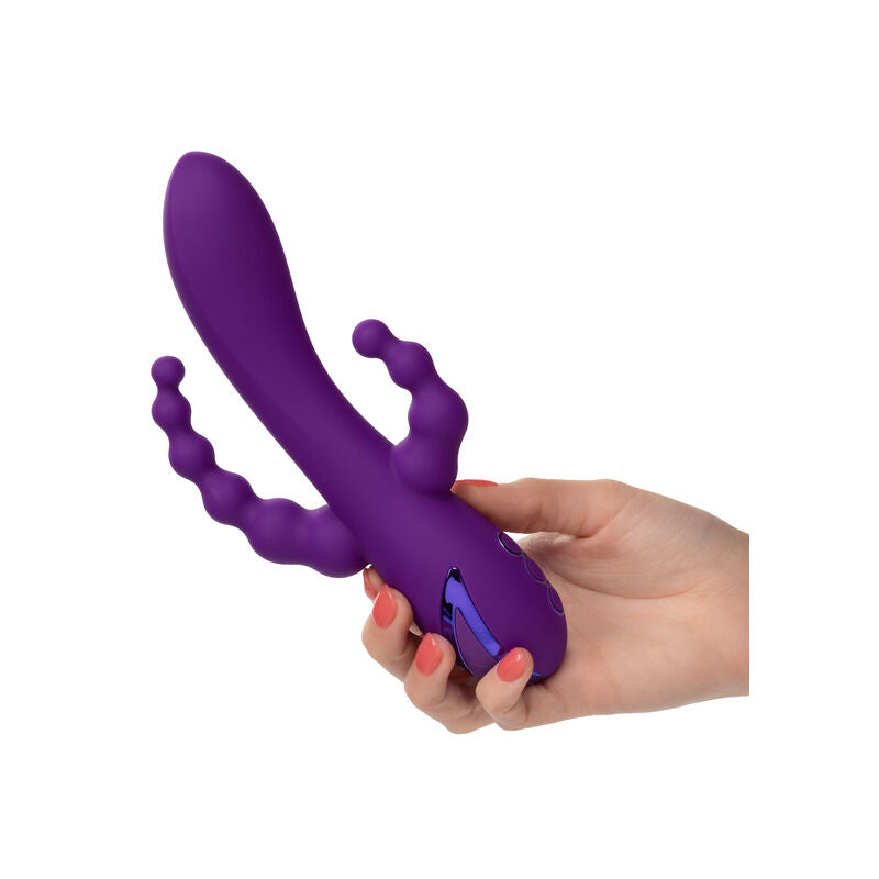 CALEXOTICS Long Beach Bootylicious Vibrator Lila – Dreifach-Massagegerät mit 10 Vibrationsmodi – Vibrator Bild 6