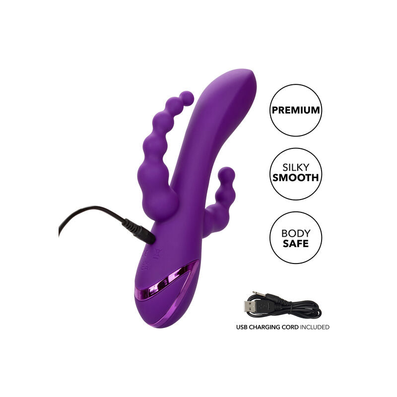 CALEXOTICS Long Beach Bootylicious Vibrator Lila – Dreifach-Massagegerät mit 10 Vibrationsmodi – Vibrator Bild 12