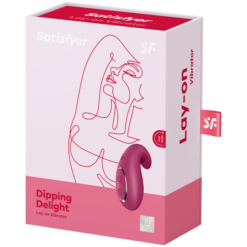 SATISFYER Dipping Delight Auflegevibrator Rot – 12 Vibrationsprogramme & 2 Motoren | Secret Pulse für intensive Stimulation und Self-Love
