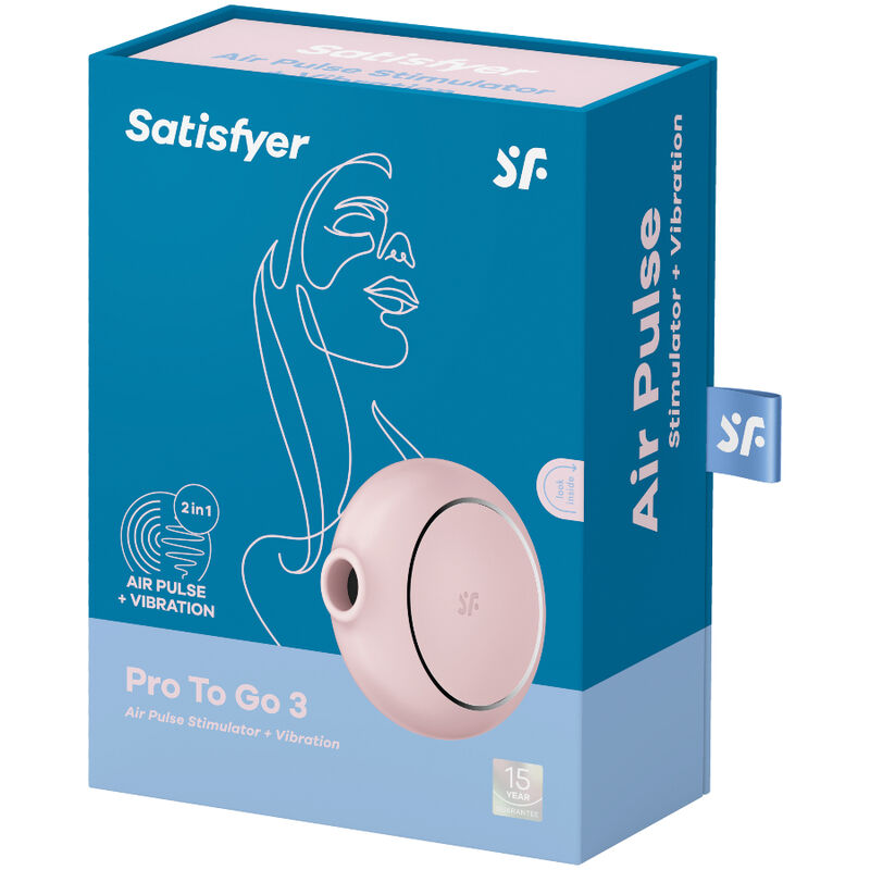 SATISFYER - PRO TO GO 3 DOPPELTER LUFTPULSSTIMULATOR & VIBRATOR ROSA für sinnliche Momente allein oder zu zweit