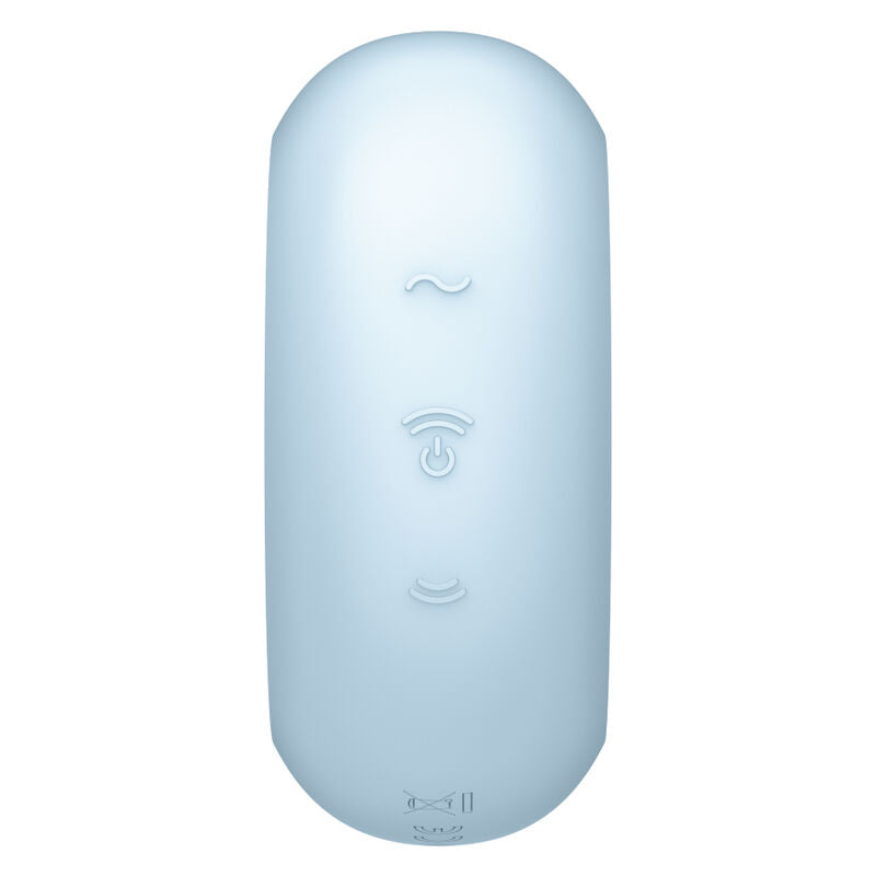 SATISFYER - PRO TO GO 3 DOPPELTER LUFTPULSSTIMULATOR & VIBRATOR BLAU für intensive Stimulation und Self-Love