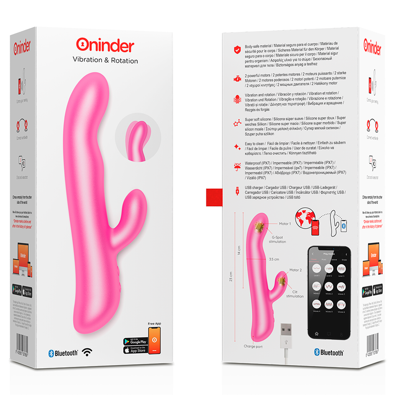 ONINDER Oslo Rabbit Vibrator – Rosa, App-steuerbar, Doppelvibration, IPX7 – Rabbit Vibrator Bild 13
