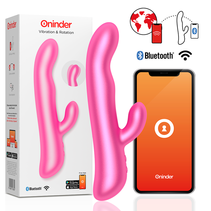 ONINDER Oslo Rabbit Vibrator – Rosa, App-steuerbar, Doppelvibration, IPX7 – Rabbit Vibrator Bild 2