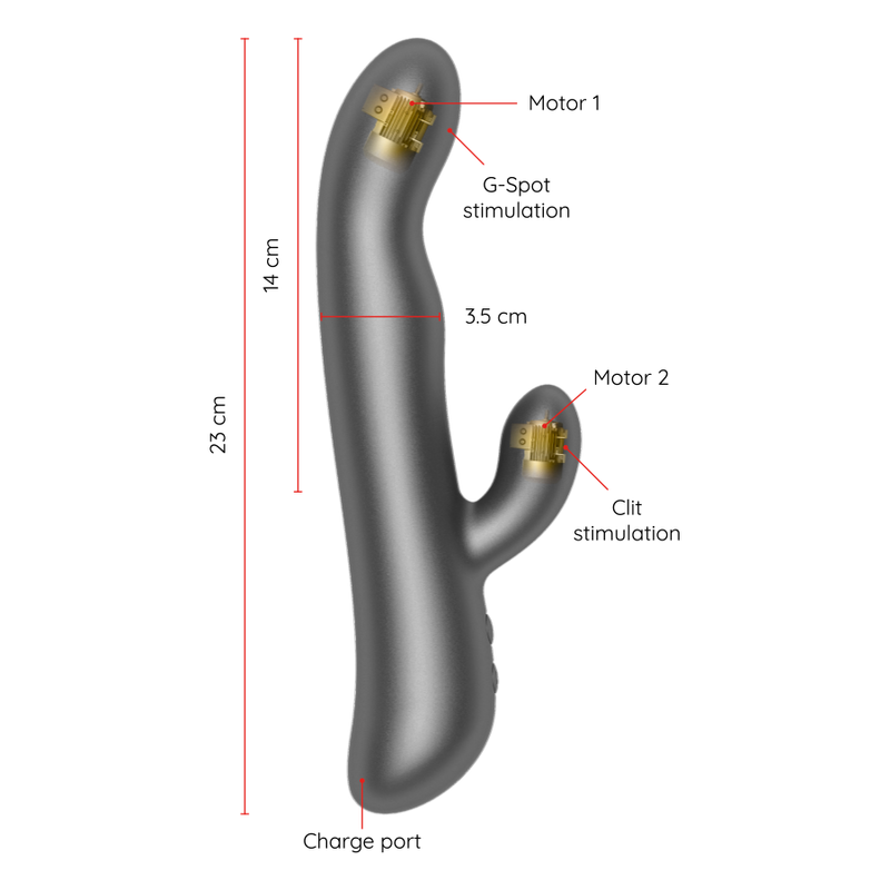 ONINDER Oslo Rabbit Vibrator – App-steuerbar, Doppelvibration, IPX7, schwarz – Rabbit Vibrator Bild 5