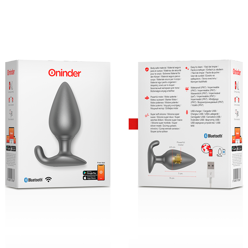 ONINDER - RIO VIBRIERENDER ANALPLUG SCHWARZ - KOSTENLOSE APP – Analplug Bild 11