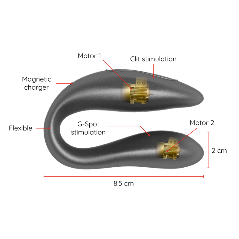 ONINDER - LISBOA G-SPOT- UND KLITORALSTIMULATOR SCHWARZ - KOSTENLOSE APP – Vibrator Bild 5