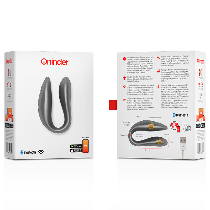 ONINDER - LISBOA G-SPOT- UND KLITORALSTIMULATOR SCHWARZ - KOSTENLOSE APP – Vibrator Bild 11