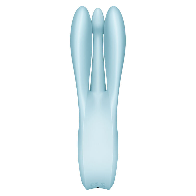 SATISFYER Threesome 1 Vibrator Blau – 12 Vibrationsprogramme & 3 Power-Motoren | Secret Pulse Klitorisstimulator diskret online kaufen