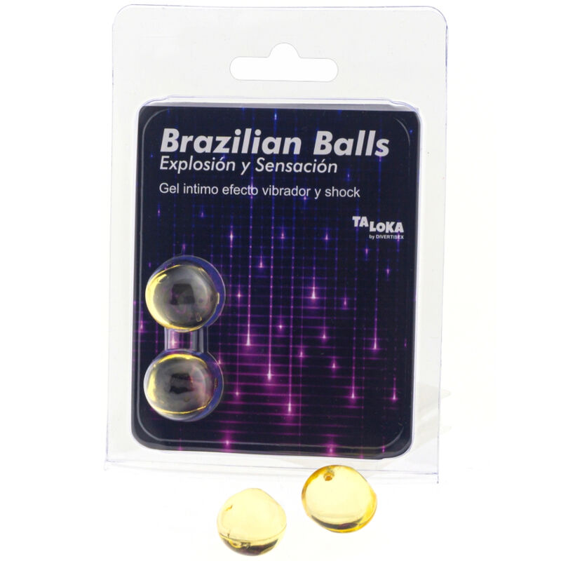 TALOKA - 2 BRASILIANISCHE BLLE MIT VIBRATIONS- UND SCHOCKEFFEKT AUFREGENDES GEL für geschmeidige intime Momente