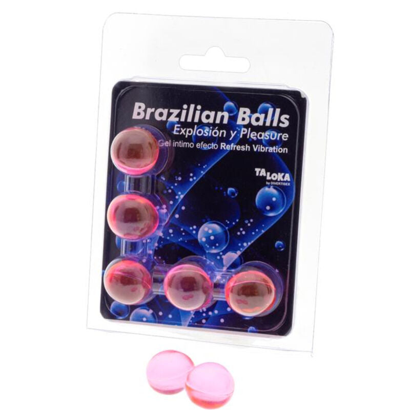 TALOKA 5 Brasilianische Bälle – Aufregendes Gel mit erfrischendem Vibrationseffekt für geschmeidige intime Momente