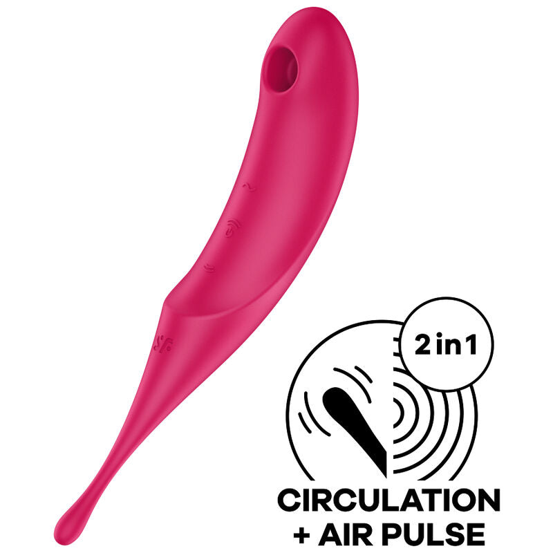 SATISFYER - TWIRLING PRO AIR PULSE STIMULATOR & VIBRATOR ROT Klitorisstimulator diskret online kaufen