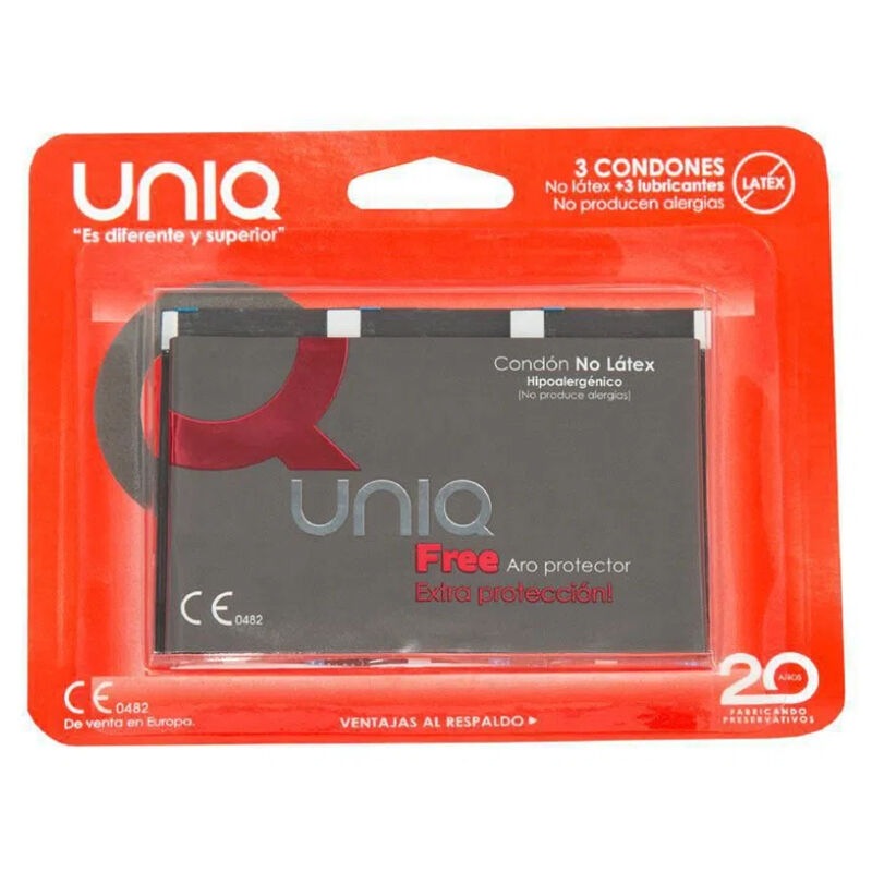UNIQ - FREE LATEXFREIE KONDOME MIT SCHUTZRING 3 EINHEITEN Kondome diskret online kaufen