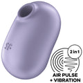SATISFYER - PRO TO GO 2 DOPPELTER LUFTPULSSTIMULATOR & VIBRATOR VIOLETT Klitorisstimulator diskret online kaufen