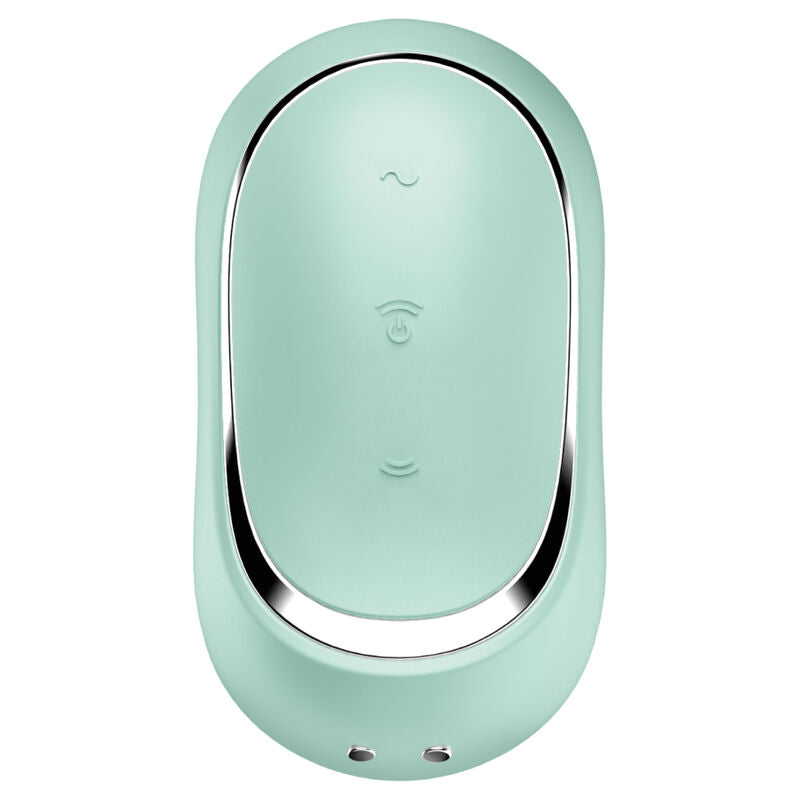 SATISFYER - PRO TO GO 2 DOPPELTER LUFTPULSSTIMULATOR & VIBRATOR GRÜN Produktansicht und Details