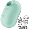 SATISFYER - PRO TO GO 2 DOPPELTER LUFTPULSSTIMULATOR & VIBRATOR GRÜN Klitorisstimulator diskret online kaufen