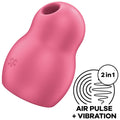 SATISFYER - PRO TO GO 1 DOPPELTER LUFTPULSSTIMULATOR & VIBRATOR ROT Klitorisstimulator diskret online kaufen