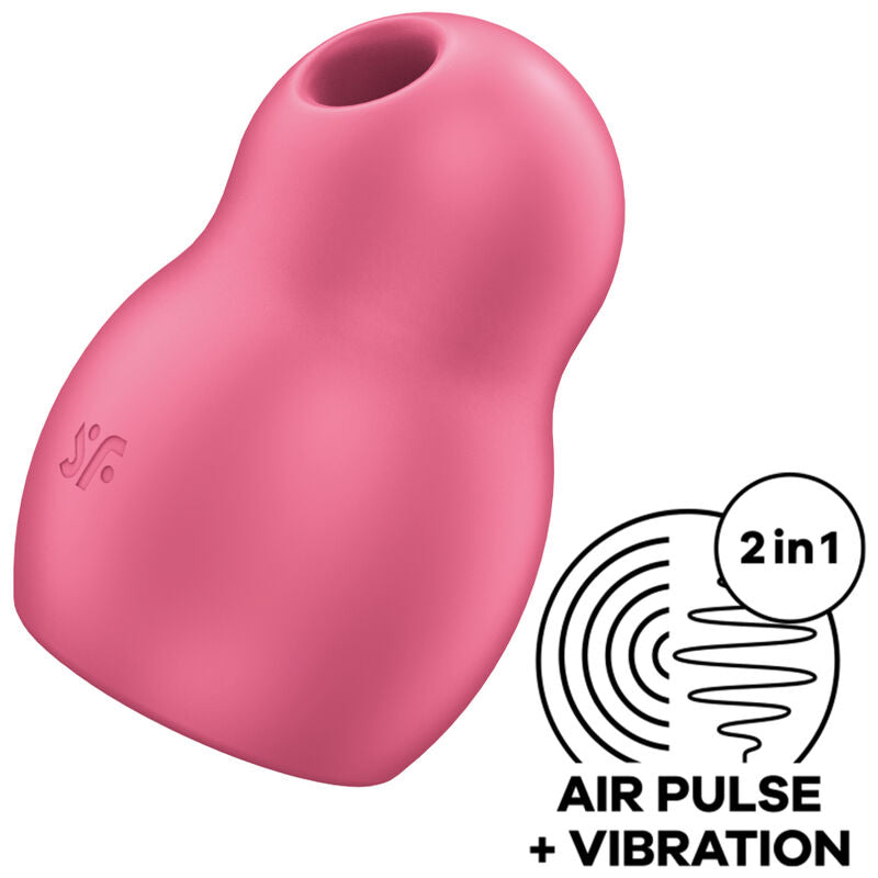 SATISFYER - PRO TO GO 1 DOPPELTER LUFTPULSSTIMULATOR & VIBRATOR ROT Klitorisstimulator diskret online kaufen