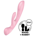 SATISFYER - TRIPLE OH HYBRID VIBRATION ROSA Klitorisstimulator diskret online kaufen