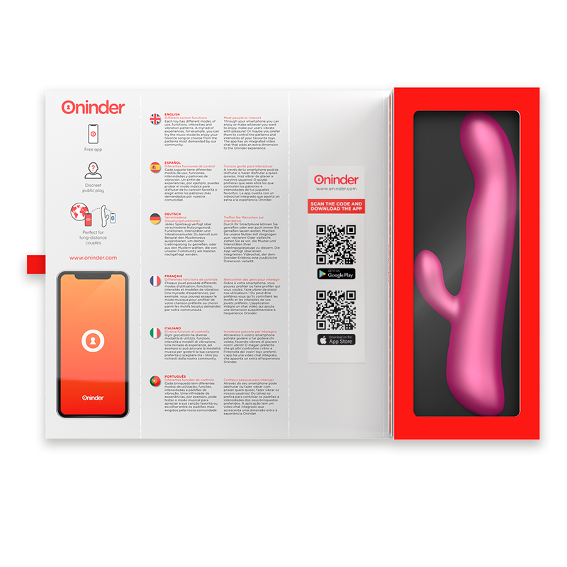 ONINDER Oslo Rabbit Vibrator – Rosa, App-steuerbar, Doppelvibration, IPX7 – Rabbit Vibrator Bild 12