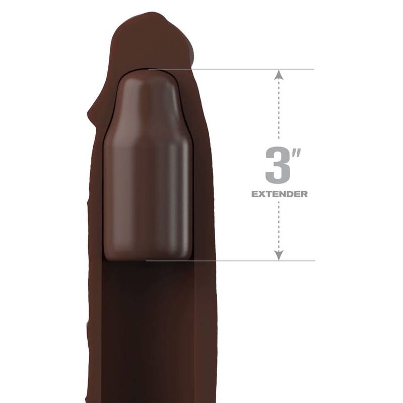FANTASY X- TENSIONS - PIPEDREAMS SLEEVE 22,86 CM + 7,62 CM PLUG BROWN bei Secret Pulse im Erotikshop