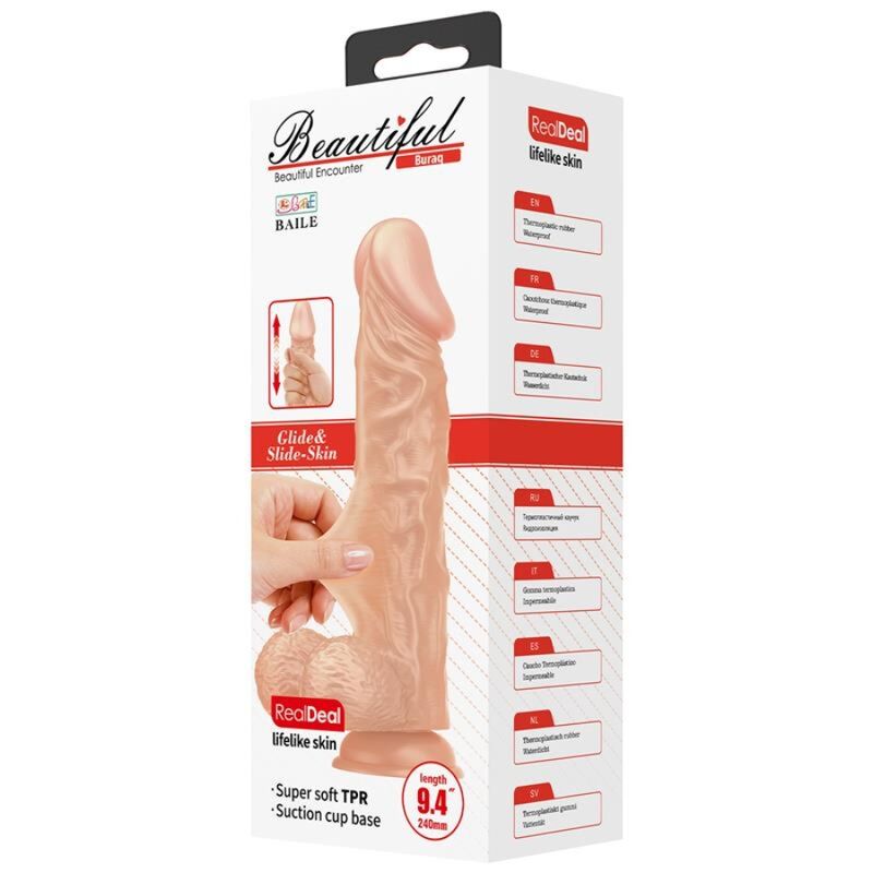 BAILE - SCHÖNE BEGEGNUNG BURAQ FLEXIBLER REALISTISCHER DILDO 24 CM NATÜRLICH – realistischer Dildo Bild 14