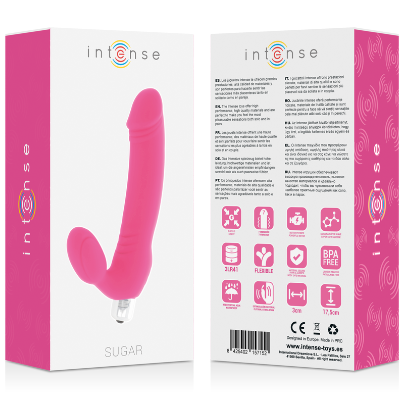INTENSE Zucker Vibrator – 7 Vibrationsmodi, Wasserdicht & Ergonomisch, Fuchsia Silikon Vibrator diskret online kaufen