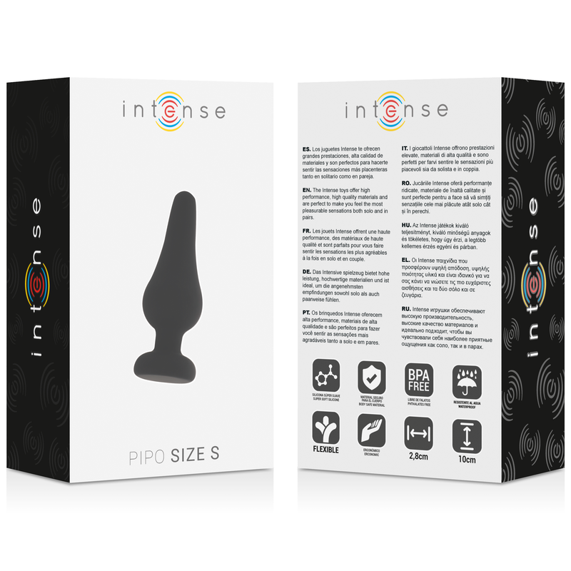 INTENSE - ANALPLUG PIPO S SCHWARZES SILIKON 9,8 CM für sinnliche und diskrete Momente