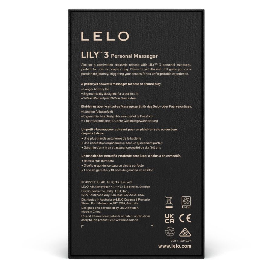 LELO Lily 3 Persönliches Massager Lila – 10 Vibrationsmodi & Wasserfest | Secret Pulse Massager Vibrator Produktansicht und Details