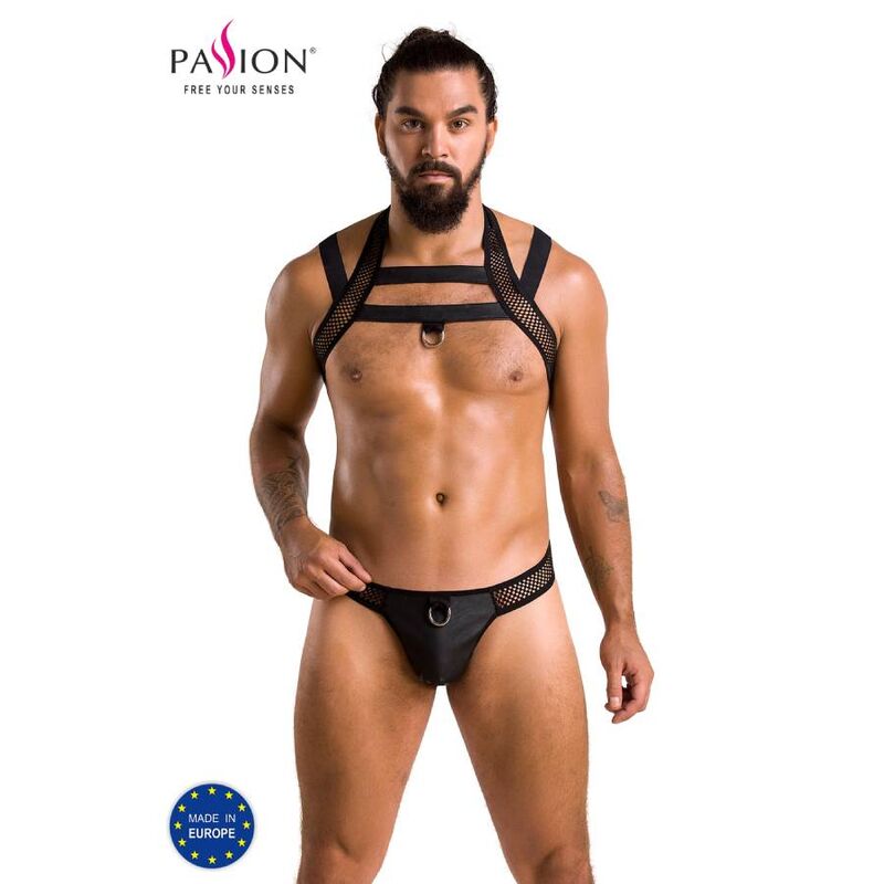 PASSION - 043 SET JACOB SCHWARZ S/M Dessous-Set Produktansicht