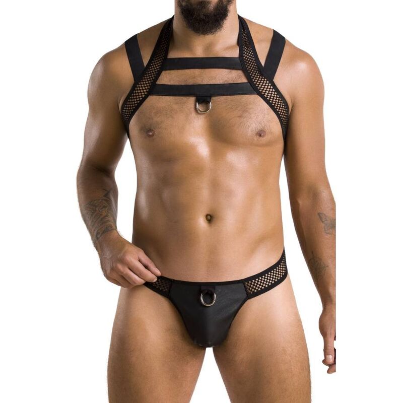 PASSION - 043 SET JACOB SCHWARZ S/M Dessous-Set diskret online kaufen