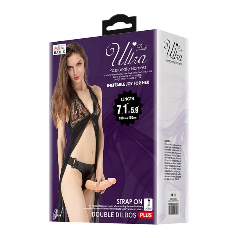 BAILE - ULTRA LEIDENSCHAFTLICHER DOPPELTE DILDOS MIT HARNESS – Dildo Bild 13