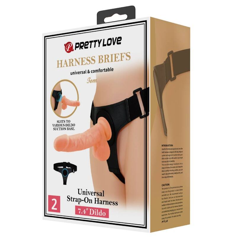 PRETTY LOVE - HARNESS-HOSE UNIVERSAL-HARNESS MIT DILDO TOM 20 CM NATUR – Dildo Bild 17
