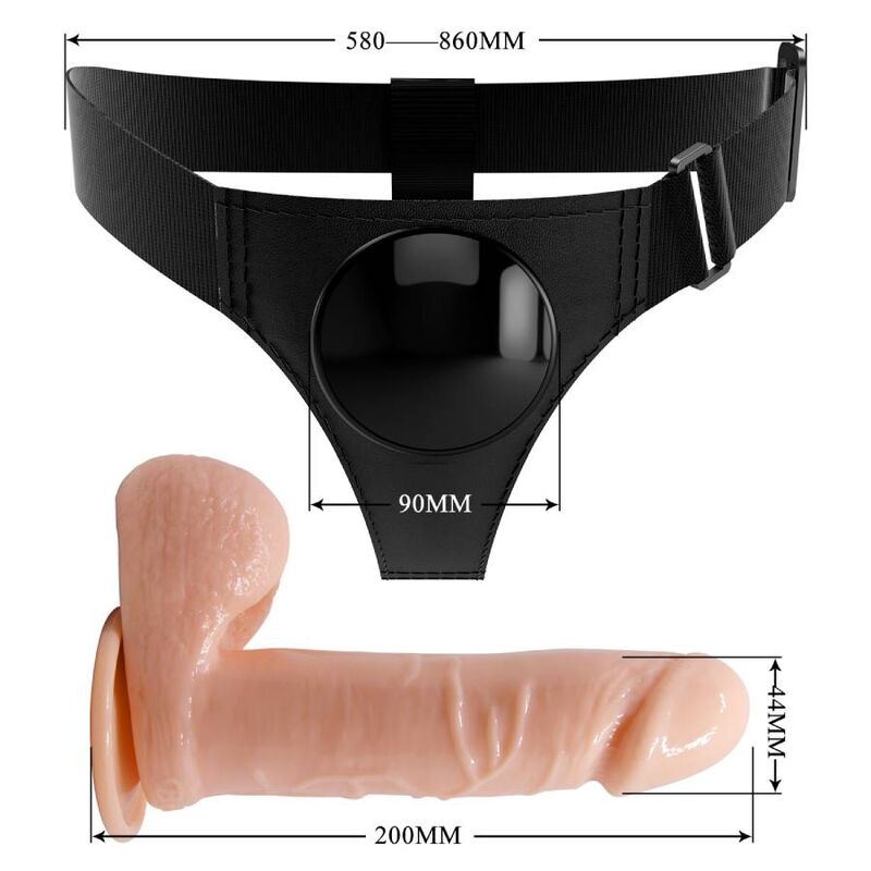 PRETTY LOVE - HARNESS-HOSE UNIVERSAL-HARNESS MIT DILDO TOM 20 CM NATUR – Dildo Bild 10