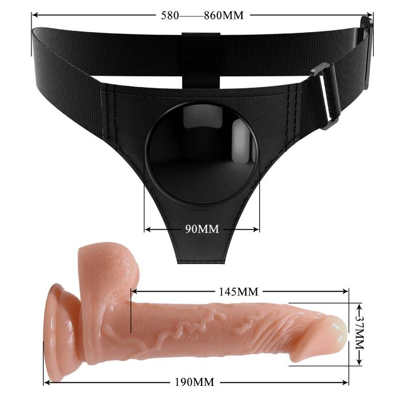 PRETTY LOVE - HARNESS-HOSE UNIVERSAL-HARNESS MIT DILDO KEVIN 19 CM NATURAL – Dildo Bild 12
