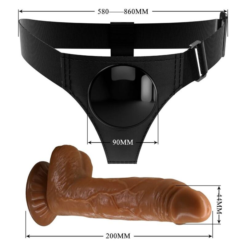 PRETTY LOVE - HARNESS-HOSE UNIVERSAL-HARNESS MIT DILDO MICHEAL 20 CM SCHWARZ – Dildo Bild 11