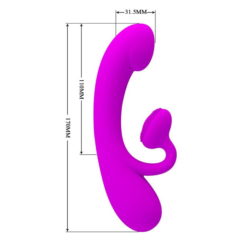 PRETTY LOVE - SINCERE SILIKON-KLITORALVIBRATOR UND SAUGER LILA – Vibrator Bild 9