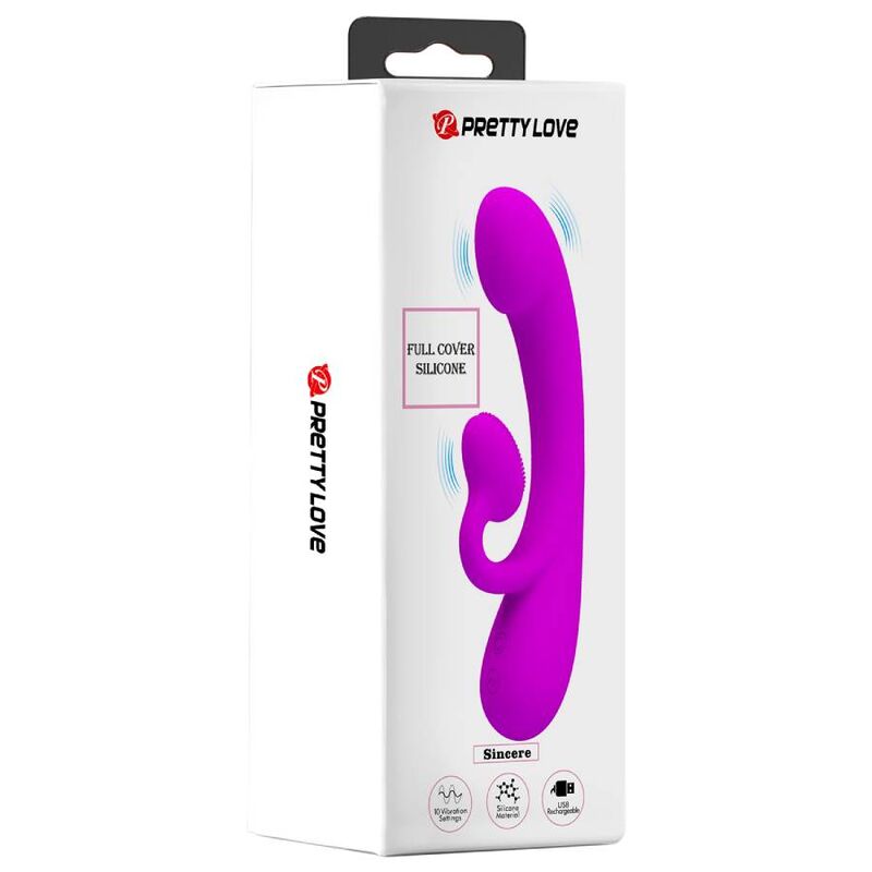 PRETTY LOVE - SINCERE SILIKON-KLITORALVIBRATOR UND SAUGER LILA – Vibrator Bild 18