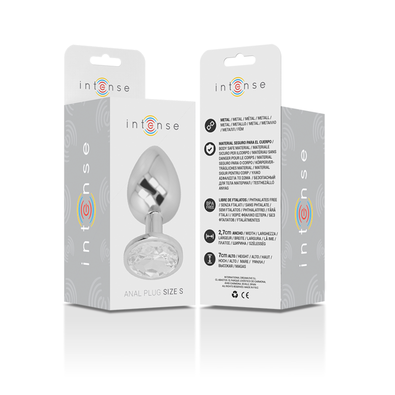 INTENSE - ANALPLUG AUS ALUMINIU MMETALL MIT SILBERNEM KRISTALL, GRÖSSE S – Analplug Bild 9