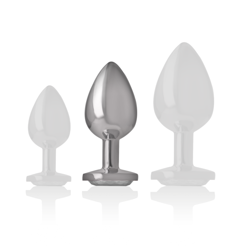 INTENSE - ALUMINIUM-METALL-ANALSPLUG MIT SILBERNEM KRISTALL, GRÖSSE M – Analplug Bild 7