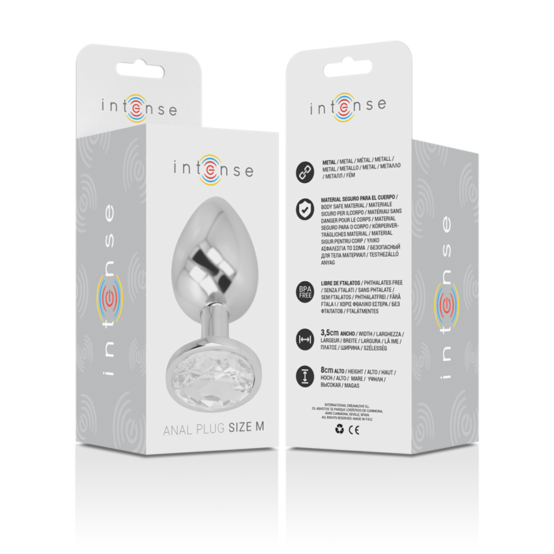 INTENSE - ALUMINIUM-METALL-ANALSPLUG MIT SILBERNEM KRISTALL, GRÖSSE M – Analplug Bild 9