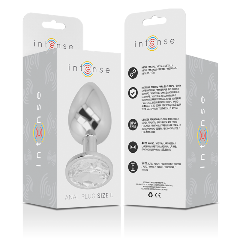 INTENSE - ANALPLUG AUS ALUMINIU MMETALL MIT SILBERNEM KRISTALL, GRÖSSE L Analplug diskret online kaufen