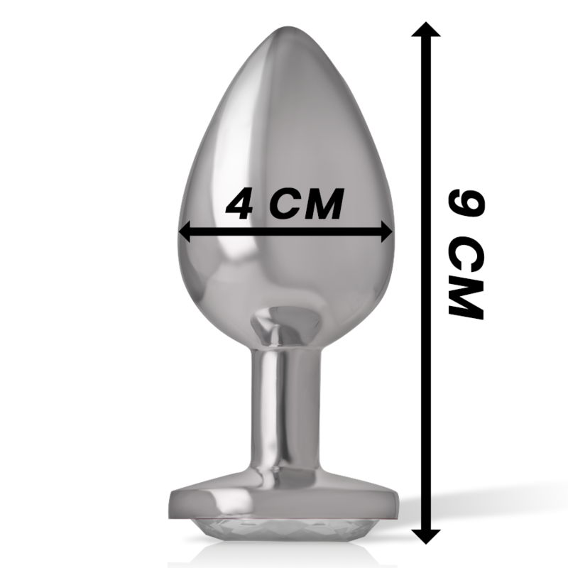 INTENSE - ANALPLUG AUS ALUMINIU MMETALL MIT SILBERNEM KRISTALL, GRÖSSE L hochwertiges Intimtoy
