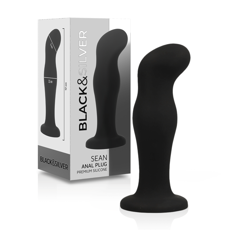 BLACK&SILVER - SEAN PLUG ANAL PREMIUM SILIKON SCHWARZ – Analplug Bild 1