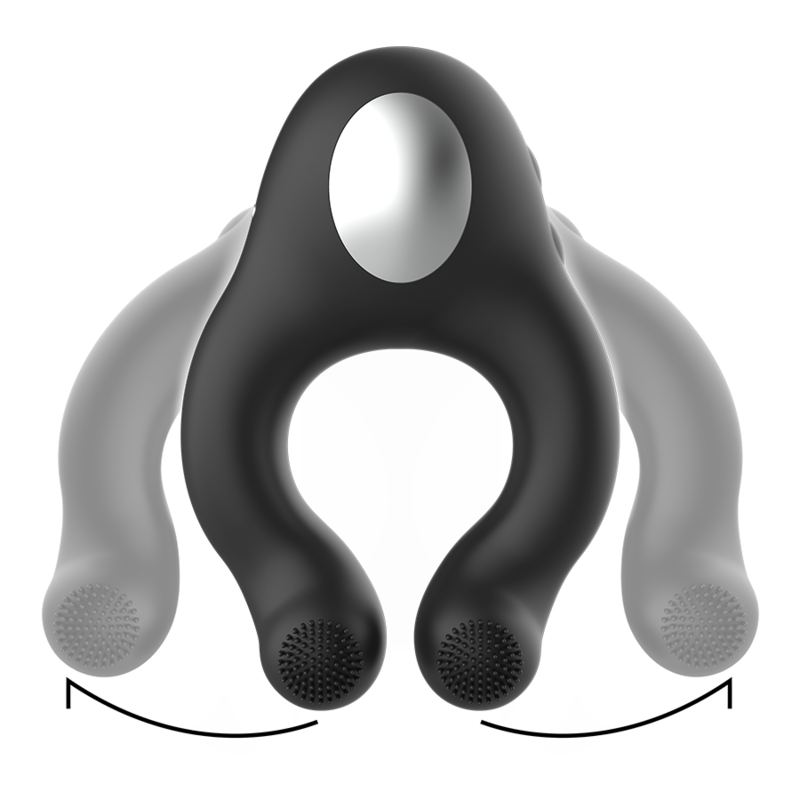 BLACK&SILVER - VIBRATORRING AUS SILIKON, 3 MOTOREN, WIEDERAUFLADBAR, SCHWARZ – Vibrator Bild 8