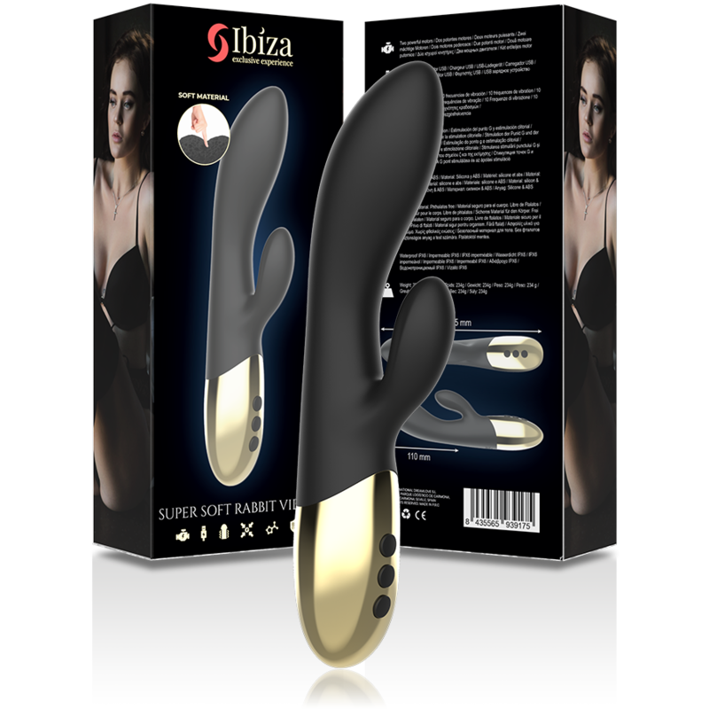IBIZA Superweicher Kaninchenvibrator – 2 Motoren, 10 Vibrationsmodi, USB, IPX6, Silikon – Vibrator Bild 16