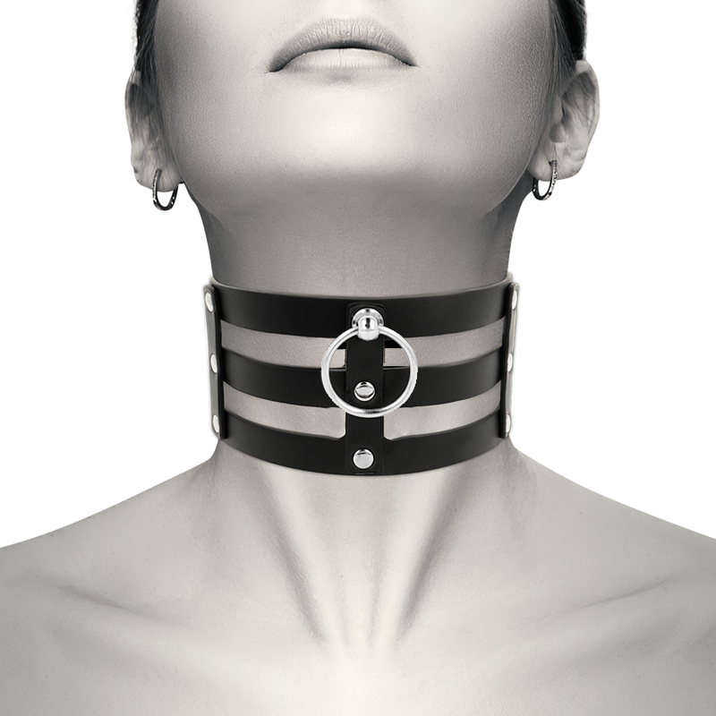 COQUETTE CHIC DESIRE veganes Leder-Halsband – Fetisch & BDSM Stil | Secret Pulse Produktansicht und Details