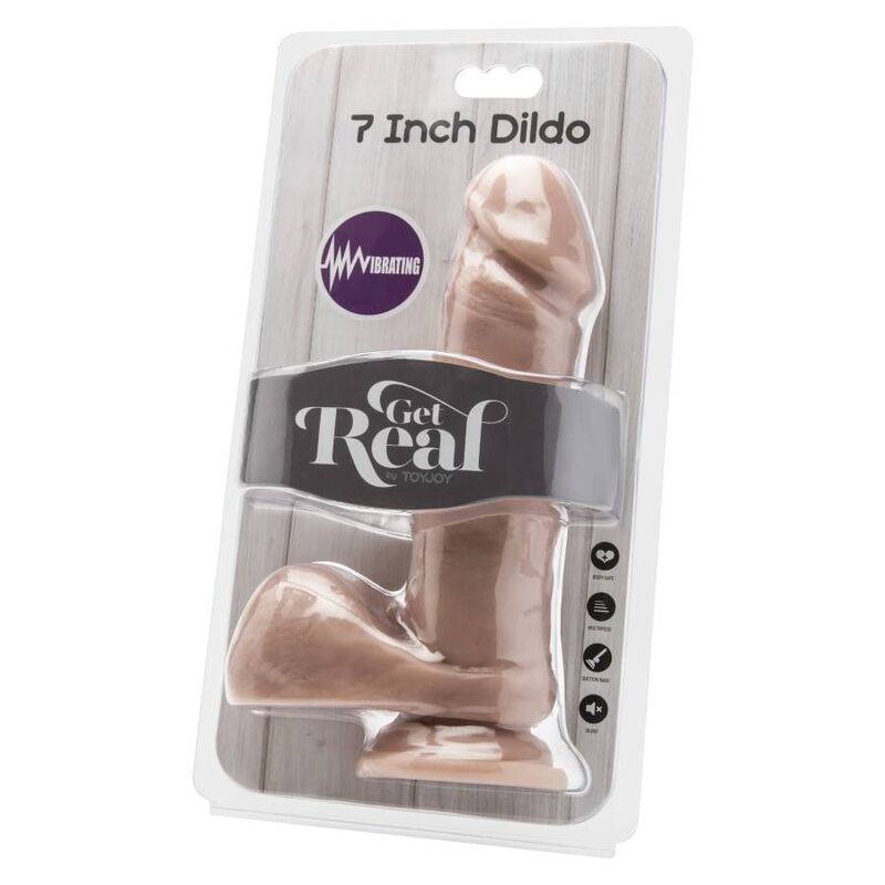 GET REAL - DILDO 18 CM MIT KUGELN VIBRATOR HAUT für sinnliche und diskrete Momente