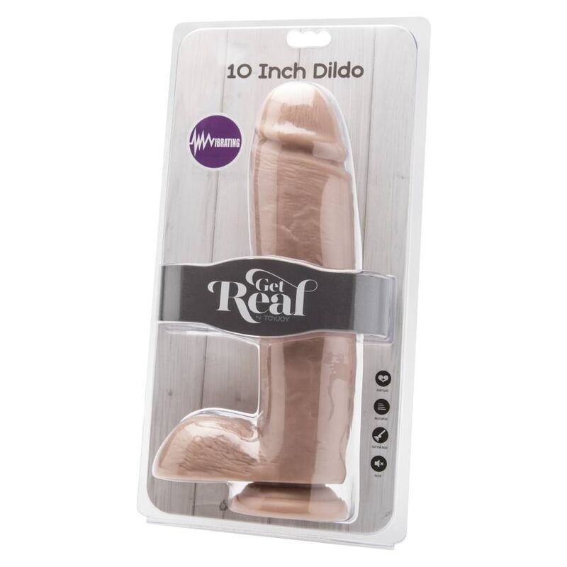 GET REAL - DILDO 25,5 CM MIT KUGELN VIBRATOR HAUT bei Secret Pulse im Erotikshop